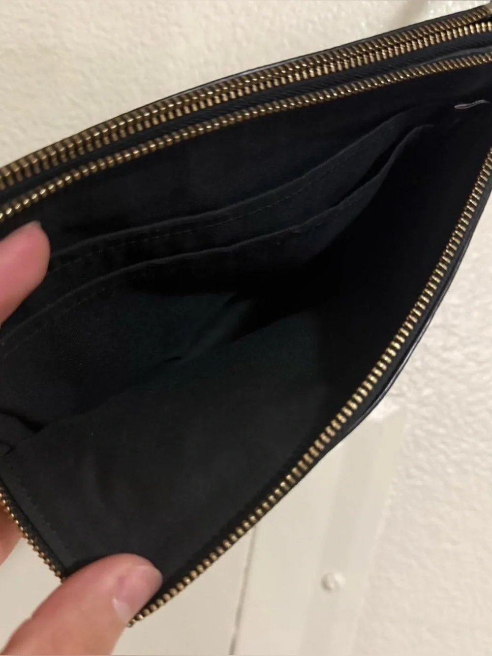Coach Black Leather Wristlet with Gold Logo - Picture 6 of 8